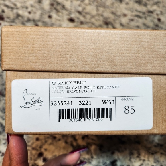 NEW Christian Louboutin Black Hardware and Black Snake Embossed Belt Size 85 - Picture 7 of 7